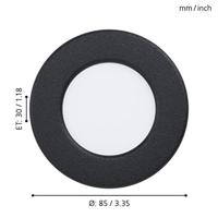 Eglo 4000K inbouwspot Fueva 5 IP44 - Ø 8,6cm zwart 99213 - thumbnail