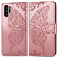 Butterfly Love bloemen reliëf horizontale Flip lederen case voor Galaxy Note10 Pro met houder & kaartsleuven & portemonnee & Lanyard (Rose goud) - thumbnail