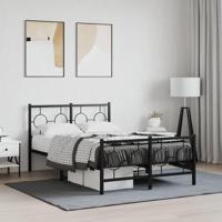 Bedframe met hoofd- en voeteneinde metaal zwart 120x200 cm - thumbnail