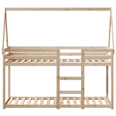Stapelbedframe zonder matras massief grenenhout 90x200 cm