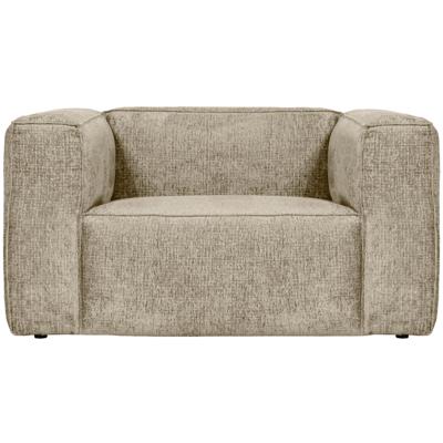 WOOOD Fauteuil 'Bean' Structure Velvet, kleur Buttermilk