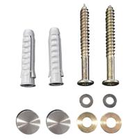 Schroevenset (2 st) tbv supportbeugels geborsteld staal - thumbnail