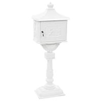 Staande brievenbus vintage stijl roestbestendig aluminium wit - thumbnail