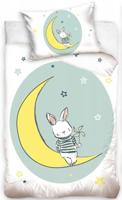 Konijn BABY Dekbedovertrek Maan - 100 x 135 cm - Katoen - thumbnail