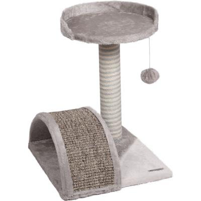 Flamingo Krabpaal - charlton - krabpaal kat - krabmeubel met speeltje en ligplateau - jute krabtouw - 40x41x45 cm - lichtbeige & lichtgrijs