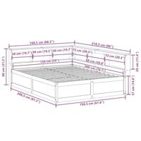 Bed met boekenkast zonder matras grenenhout wasbruin 150x200 cm - thumbnail