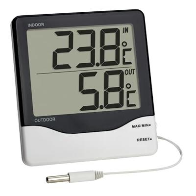 TFA Dostmann 30.1011.K Kabelgebonden thermometer Zwart-wit