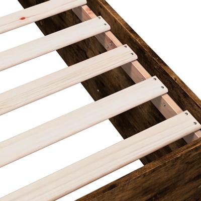 Bedframe bewerkt hout gerookt eikenkleurig 75x190 cm