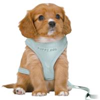 Trixie hondentuig junior puppy softtuig met riem mintgroen - thumbnail