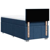 Boxspring met matras stof blauw 90x200 cm - thumbnail