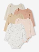Set van 5 body's voor pasgeborenen met Amerikaanse opening lichtroze - thumbnail