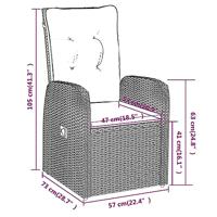 3-delige Tuinset met kussens zwart - thumbnail