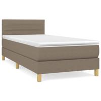 Boxspring met matras stof taupe 90x200 cm - thumbnail