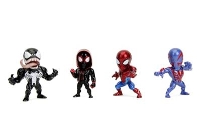 Jada - Marvel Beeldje - Set 4 stuks Spiderman - Metaal - 6 cm - Vanaf 8 jaar