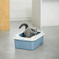 Rotho eco bonnie kattenbak met boveningang m blauw/zand - thumbnail