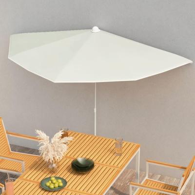 Parasol half met paal 180x90 cm zandkleurig