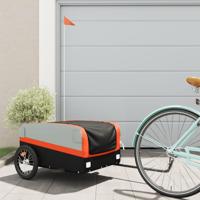 VidaXL Fietstrailer 45 kg ijzer zwart en oranje - thumbnail