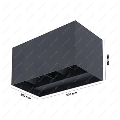 Kansas Dubbel LED Wandlamp - 12W 1200lm - IP65 Waterdicht - 3000K Warm Wit - Binnen en buiten - Kubus - Up & Down Light - Zwart