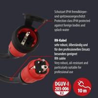 Brennenstuhl Professional verlengsnoer VN 1100 | IP44 | 10m | Zwart | H07RN-F 3G1,5 - 9161100110 - thumbnail