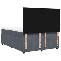 Boxspring met matras fluweel donkergrijs 140x190 cm - thumbnail