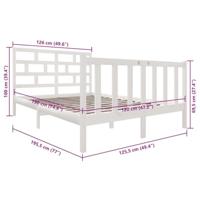 Bedframe massief grenenhout wit 120x190 cm - thumbnail