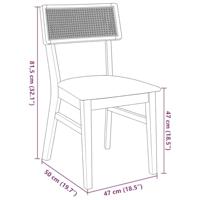 Eetkamerstoelen met kussens 2 st massief hout rubber bruin - thumbnail