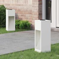 VidaXL Zonne led padverlichting 2 pcs wit koudgewalst staal - thumbnail