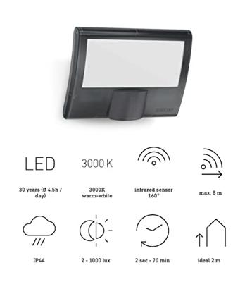 Steinel XLED Curved LED-straler met sensor antraciet - 12076 - thumbnail