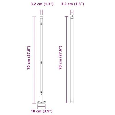 VidaXL Afrasteringspaal 13 pcs zilver staal