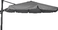 Zweefparasol Virgo 350 cm met volan grijs - thumbnail