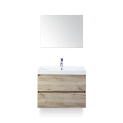 Maxx XL Badmeubelset 80 cm - Craft Oak - Wastafel Just 1 kraangat - met Spiegel
