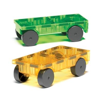 Magna-Tiles Auto's uitbreidingsset geel/groen 2 stuks - thumbnail