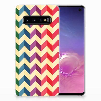 Samsung Galaxy S10 | TPU bumper | Zigzag Multi Color