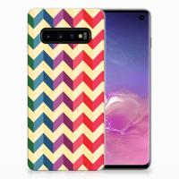 Samsung Galaxy S10 | TPU bumper | Zigzag Multi Color - thumbnail