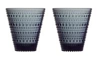 Iittala Kastehelmi Glas 30 cl 2 stuks donkergrijs - thumbnail
