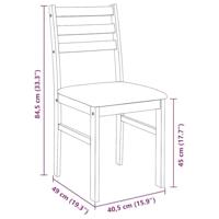 Eetkamerstoelen met kussens 2 st massief hout rubber - thumbnail