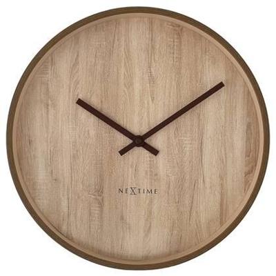 Wandklok 30 cm - Stil - Donkerbruin/lichtbruin - Kunststof - NeXtime 'Oslo'