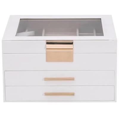 Sieradendoosje 3-laags 23x20,5x14 cm wit