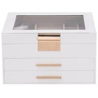 Sieradendoosje 3-laags 23x20,5x14 cm wit - thumbnail