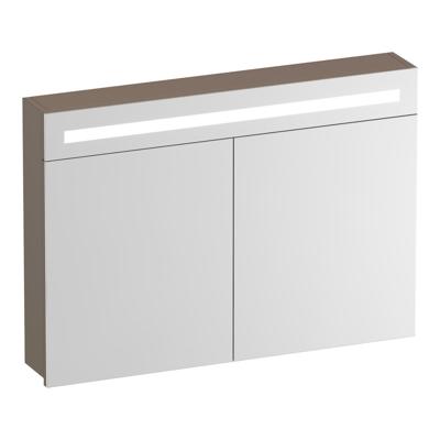 Brauer Promise Spiegelkast - 100 cm - met Verlichting - 2 Spiegeldeuren - Mat Mokka