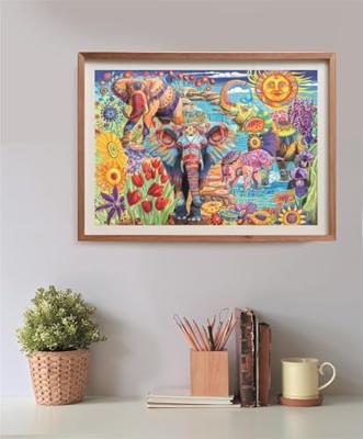 Clementoni legpuzzel kunstwerken olifanten carnaval, 500st. - thumbnail