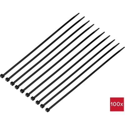 TRU COMPONENTS TC-12523680 Kabelbinder 300 mm 4.8 mm Zwart 100 stuk(s)