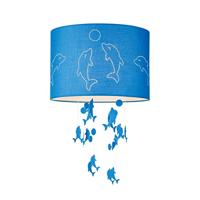 Home sweet home lampenkap Dolphins kinderkamer Ø 30 cm - blauw - thumbnail