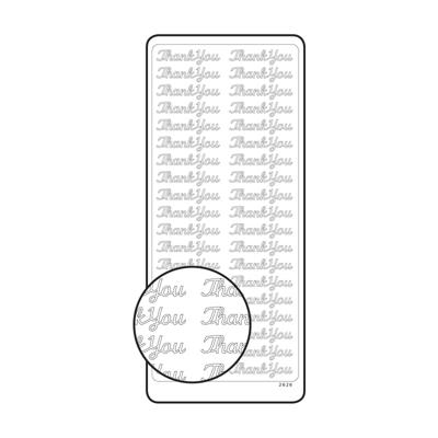 Vaessen Creative • sticker 10x23cm 10pcs zilver "thank you"