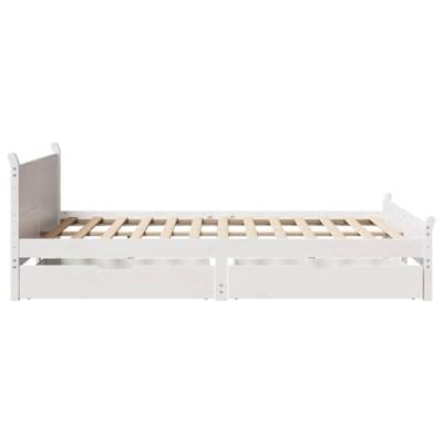Bedframe zonder matras massief grenenhout wit 150x200 cm