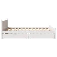 Bedframe zonder matras massief grenenhout wit 150x200 cm - thumbnail