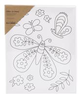 Creativ Company Schildercanvas met print, grote vlinder, d: 1,6 cm, afm 24x30 cm, 360 gr, 1 stuk - thumbnail
