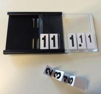 Prijskassette A8 +cijfers, 74x52mm zwart - thumbnail