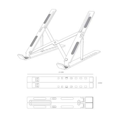 Inklapbare steun voor laptop Aisens LPS2M-175 Aluminium Inklapbare steun voor laptop Aisens LPS2M-175 Aluminium