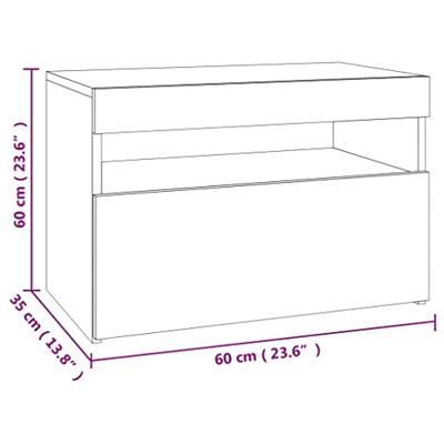 Tv-meubel met LED-verlichting 60x35x40 cm betongrijs Tv-meubel met LED-verlichting 60x35x40 cm betongrijs